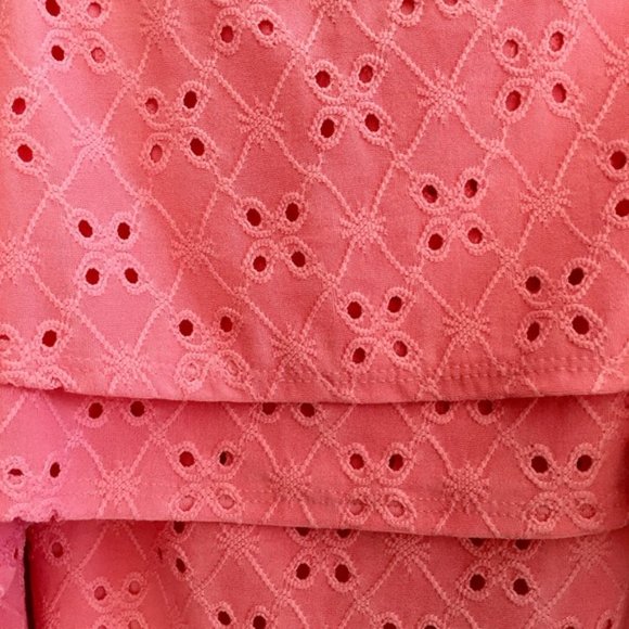 Harlowe & Graham Eyelet Flutter Coral Cami Top - Picture 6 of 7